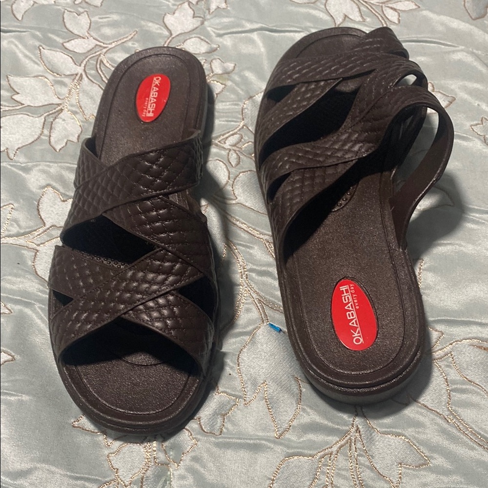 Okabashi Brown Slide Sandals